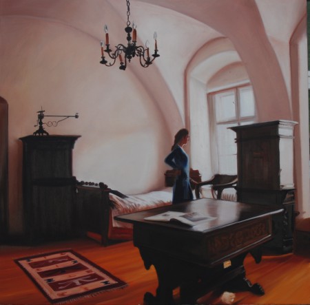 Szoba Esztergomban 100x100cm olaj vászon